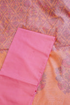 Pink–Orange Ikat Cotton Suit Set with Ikat Print