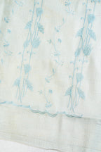Pastel Blue Linen tissue Suit Set with embroidery