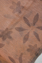 Brown Linen Cotton Suit Set with Block Print