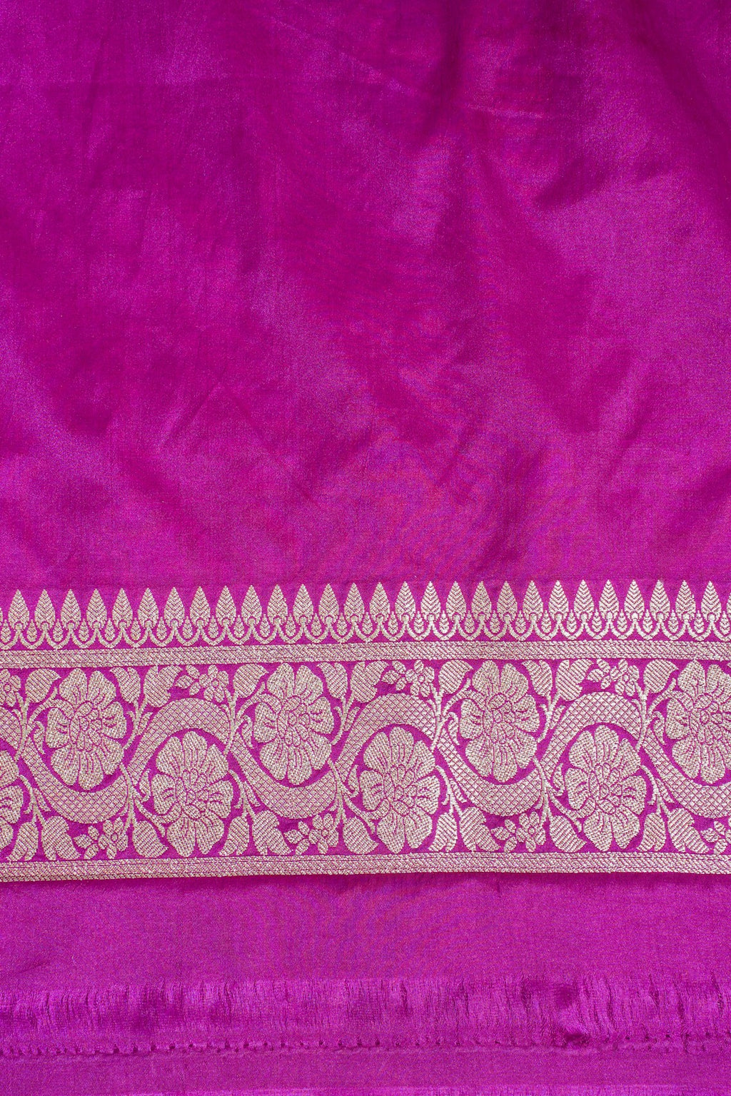 Turquoise Mushroo Silk Saree with Pink Border and Pallu
