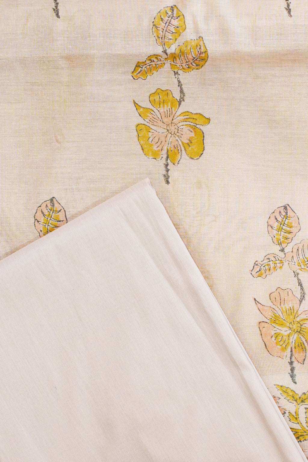 Pastel Linen tissue with block print