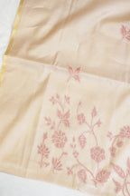 Pastel Pink Linen Tissue Suit Set with Applique Work