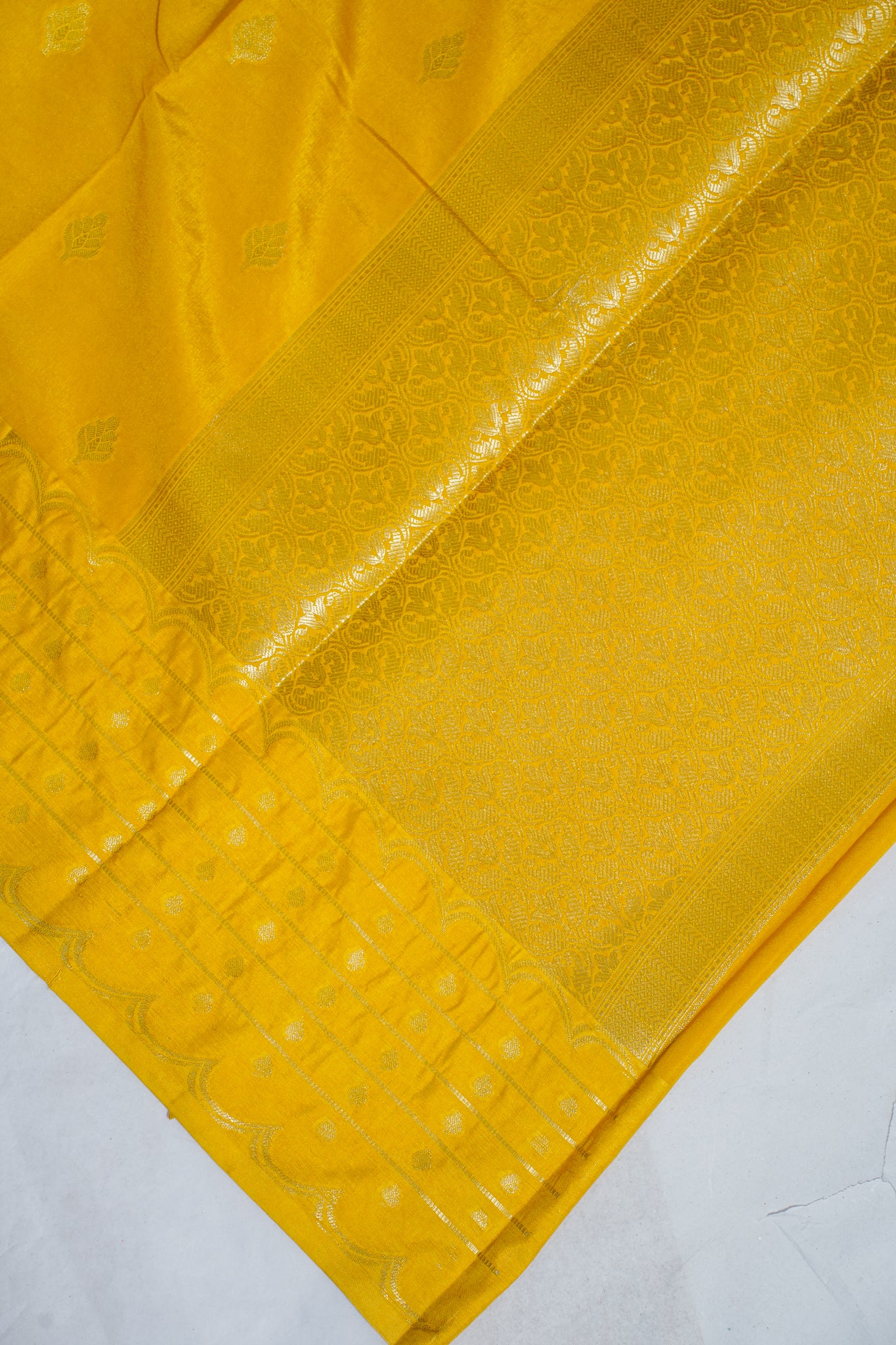 Yellow Semi Katan Silk Saree
