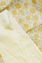 ivory Linen tissue with block print