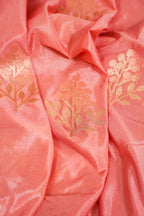 Pink Banarasi Woven Katan Silk Saree with Purple Contrast Border