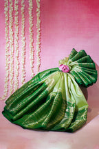 Pista Green Pure Chiniya Silk Saree