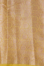 Yellow Semi Chiniya Saree with Antique Zari Weaving