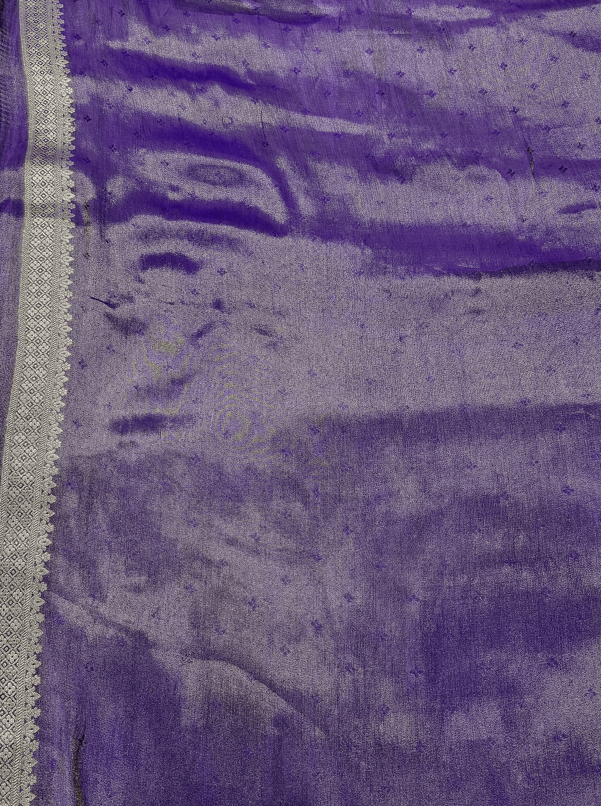 Lavender Purple  Georgette Tissue Silk Saree