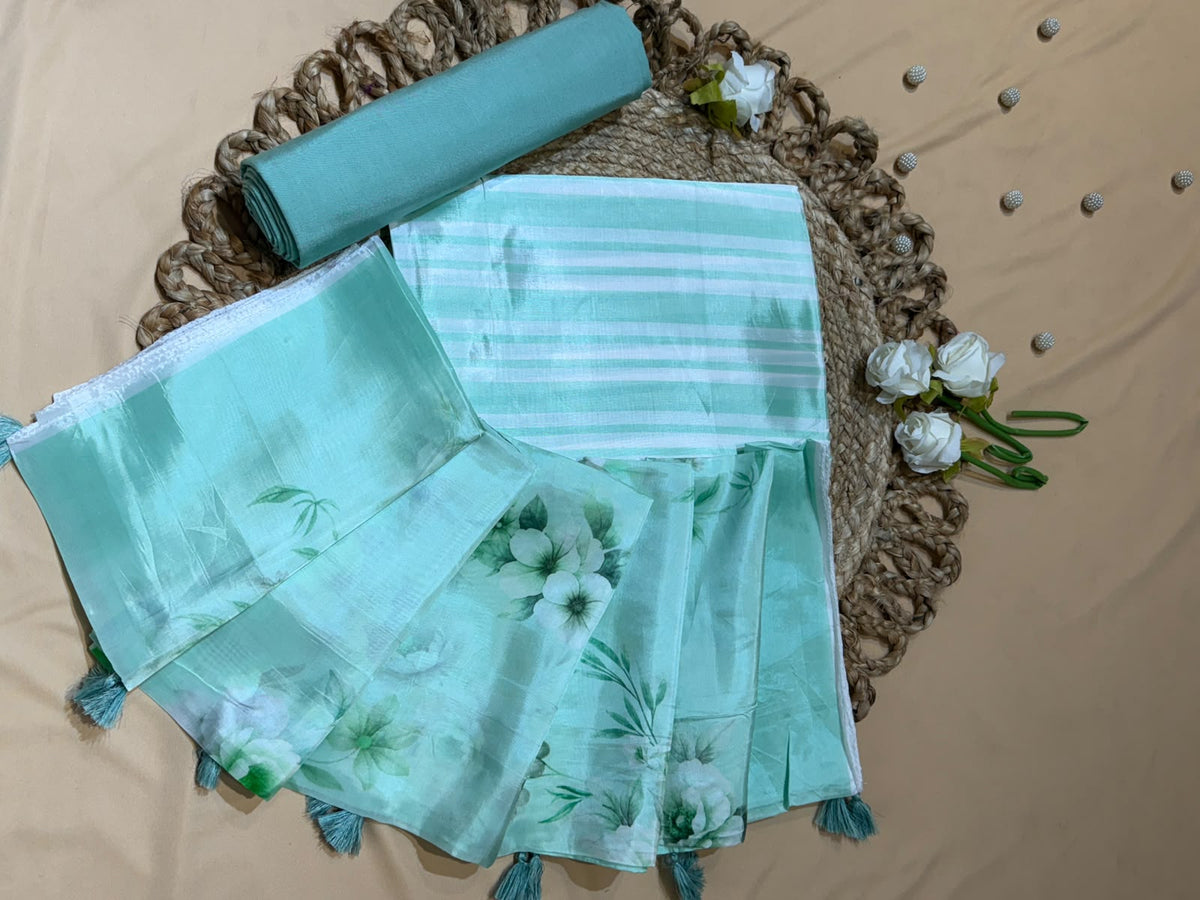 Organza satin with digital print (ed)unstitch