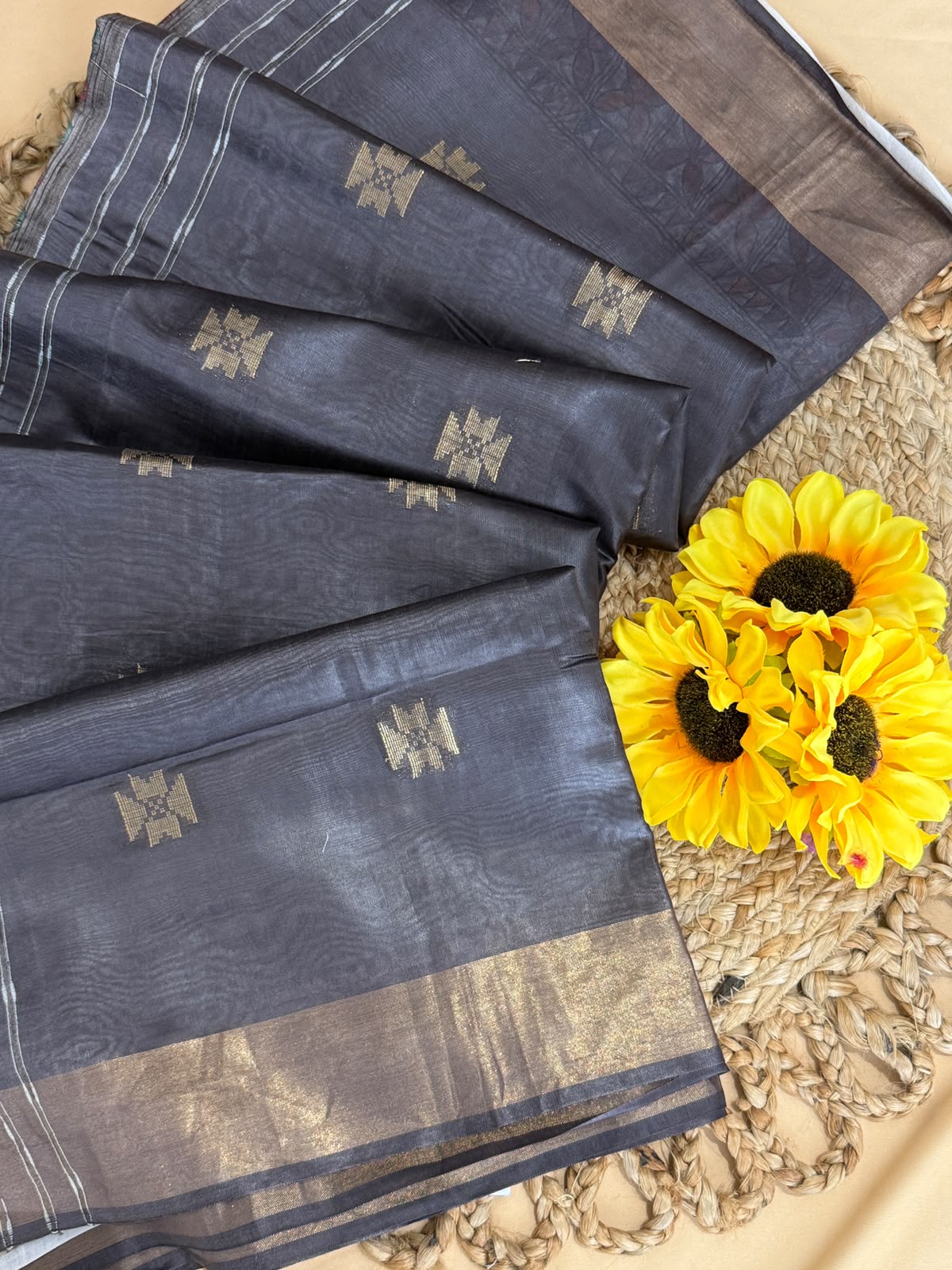 Pure Tusser Matka Madhubani Print Saree