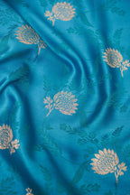 Steel Blue Mashroo Silk Saree with Zari Buti and Ornate Border