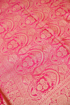 Rose Pink Mashroo Silk Saree with Zari Buti and Ornate Border