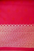 Rani Pink Mashroo Silk Saree with Zari Buti and Ornate Border