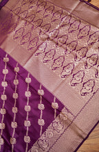 Deep Wine Purple Mashroo Silk Saree with Paisley Zari Weaving