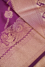 Deep Wine Purple Mashroo Silk Saree with Paisley Zari Weaving