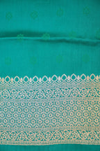 Teal Green Mashroo Silk Saree with Zari Buti and Ornate Border