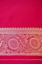 Hot Pink Mashroo Silk Saree with Zari Buti and Ornate Border