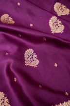 Royal Purple Mashroo Silk Saree with Zari Buti and Ornate Border