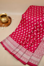 Red Katan Silk Fancy Saree with Zari Buti and Ornate Border