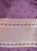 Lavender Mashroo Silk Saree with Zari Buti and  Rich Border