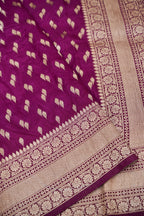 Rani Pink Katan Silk Fancy Saree with Zari Buti and Ornate Border