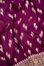 Rani Pink Katan Silk Fancy Saree with Zari Buti and Ornate Border