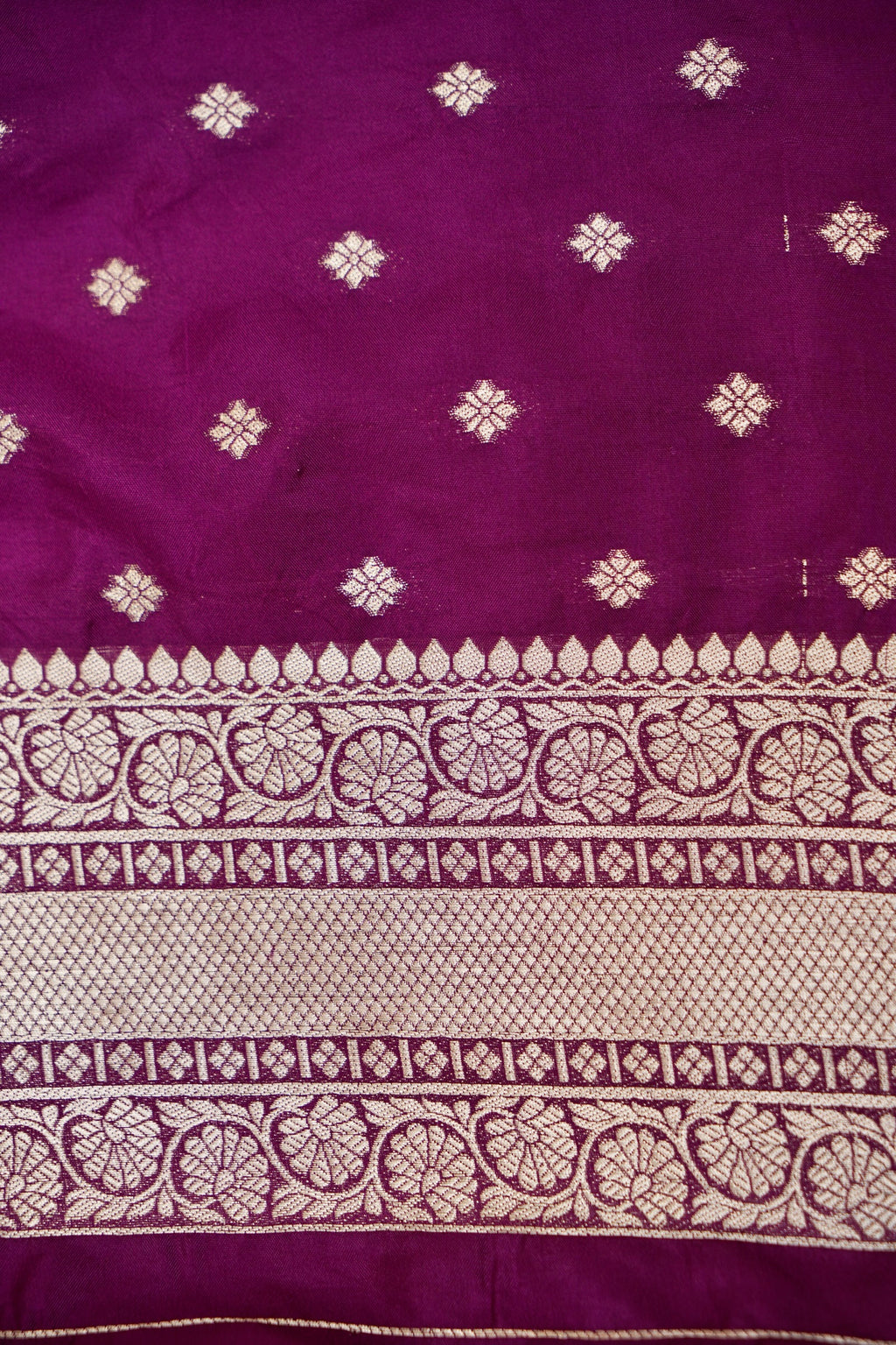 Rani Pink Katan Silk Fancy Saree with Zari Buti and Ornate Border