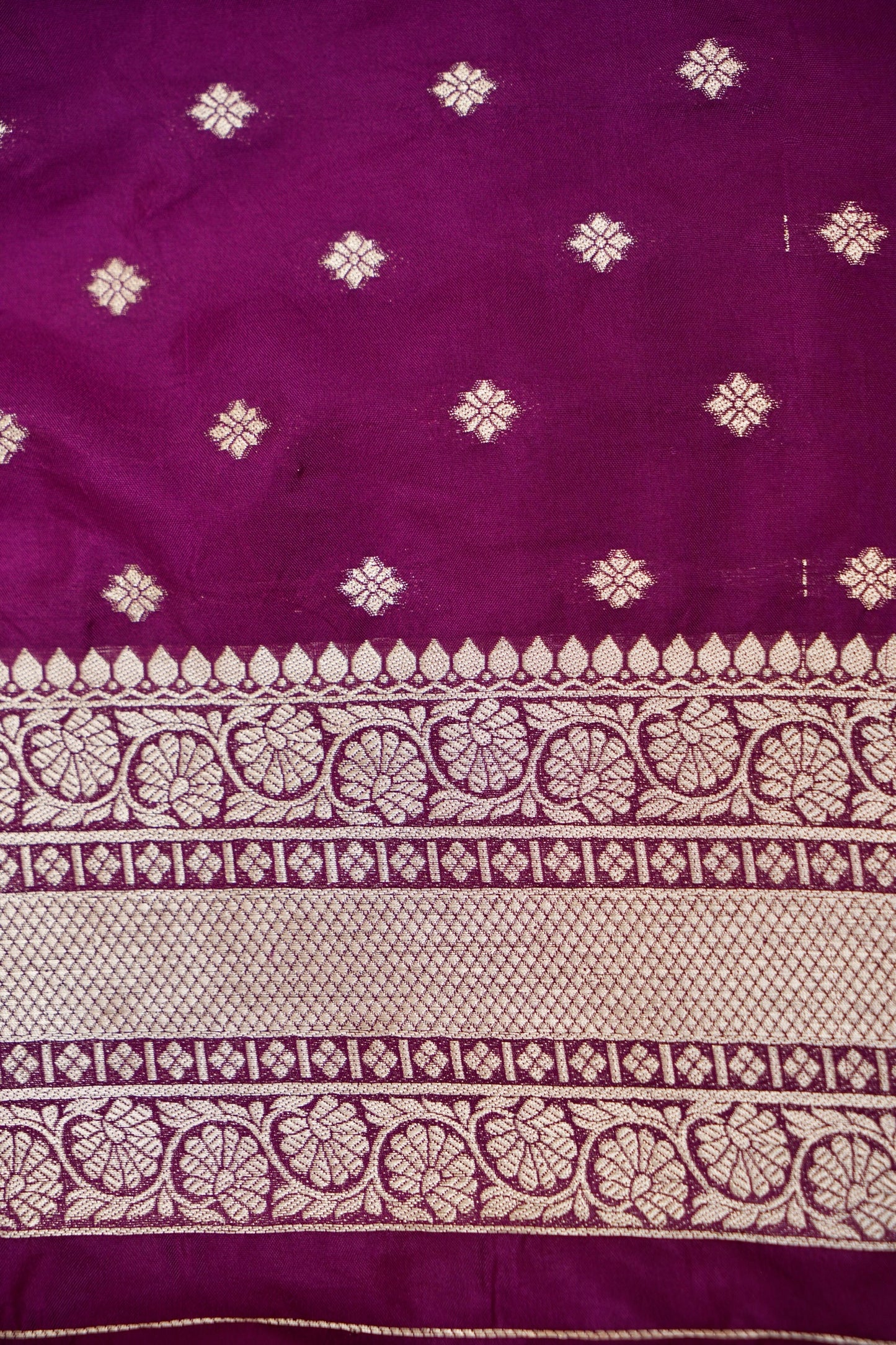 Rani Pink Katan Silk Fancy Saree with Zari Buti and Ornate Border