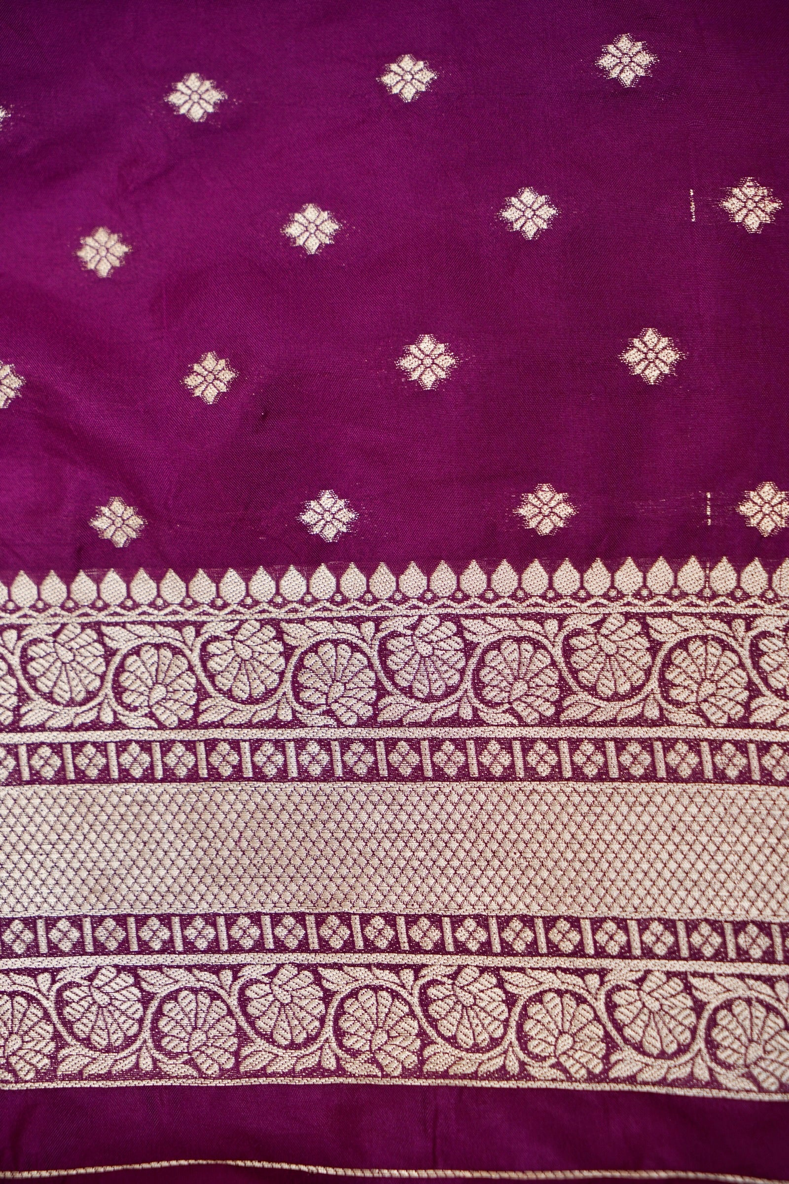 Rani Pink Katan Silk Fancy Saree with Zari Buti and Ornate Border