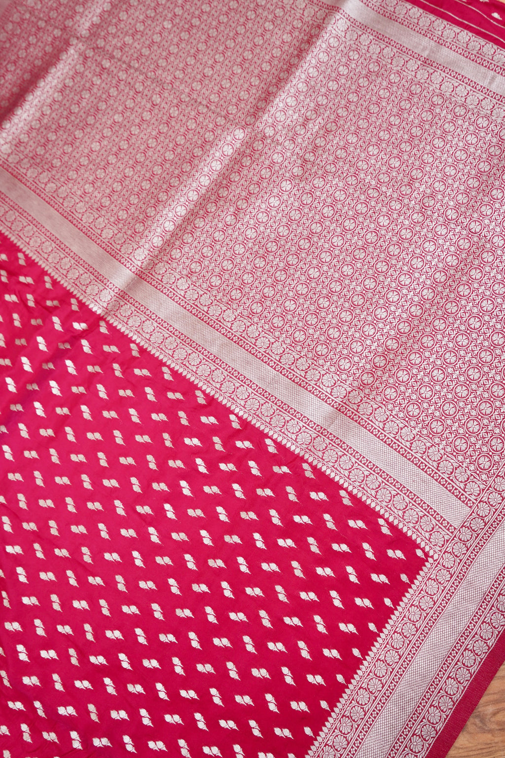 Red Katan Silk Fancy Saree with Zari Buti and Ornate Border