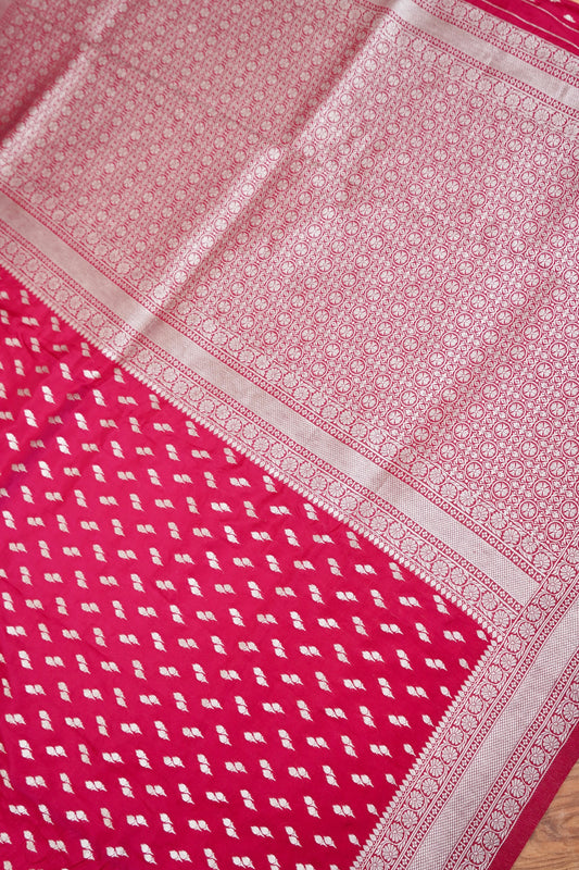 Red Katan Silk Fancy Saree with Zari Buti and Ornate Border