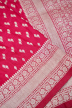 Red Katan Silk Fancy Saree with Zari Buti and Ornate Border