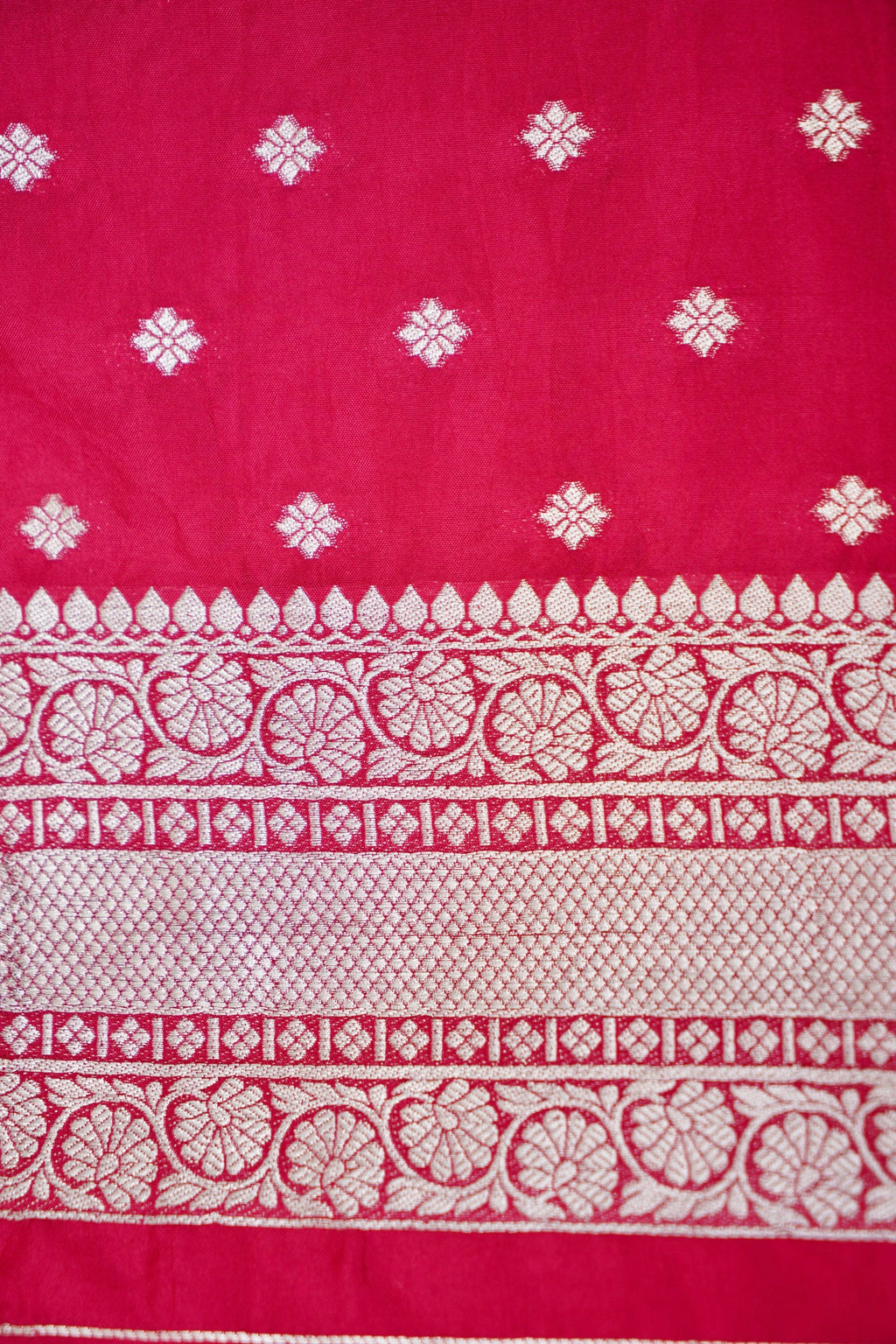 Red Katan Silk Fancy Saree with Zari Buti and Ornate Border